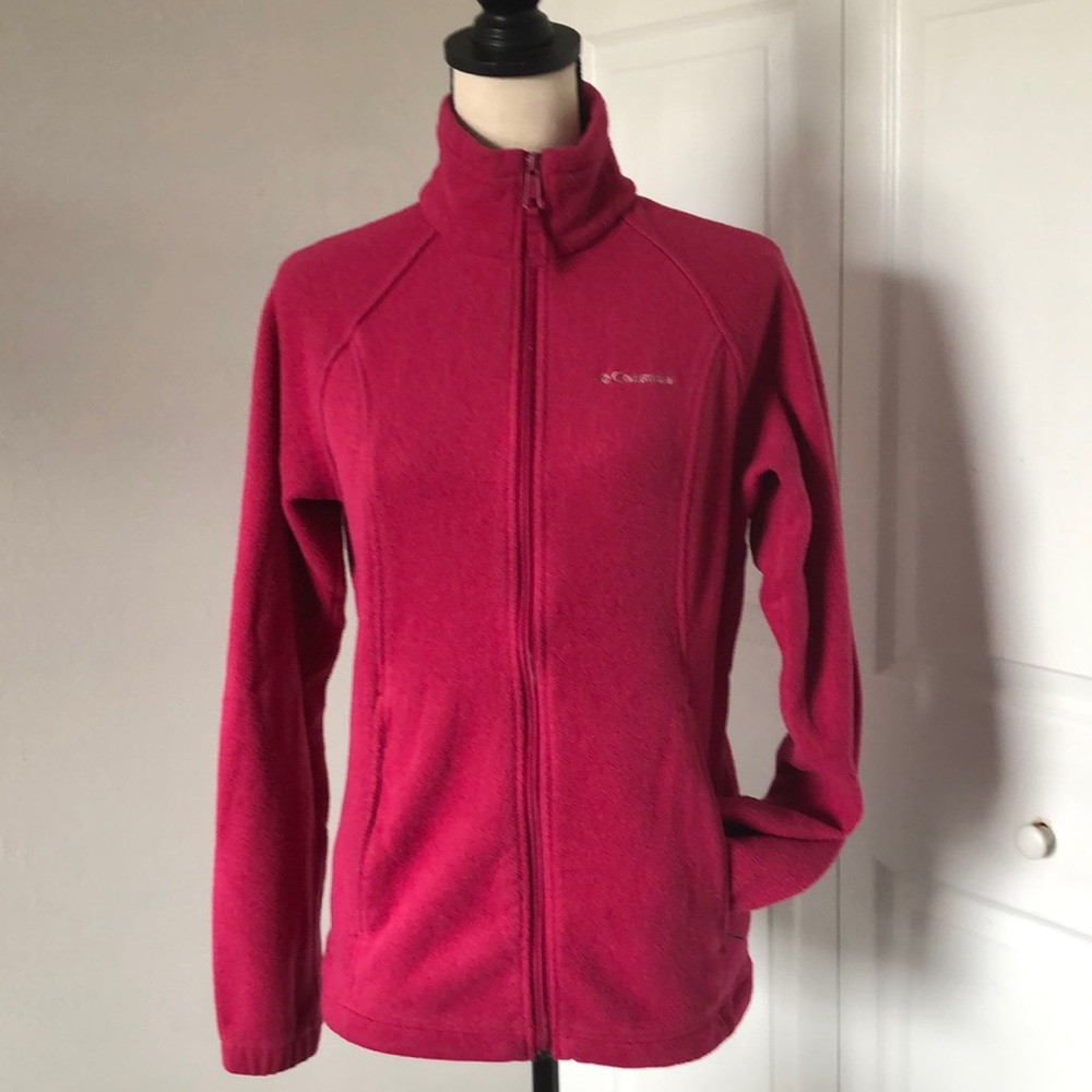 COLUMBIA Women Fuchsia Zip Fleece Jacket | M
